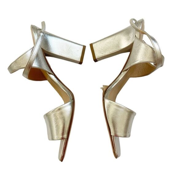 NEW Aeyde Gabriella Metallic Silver Sandals size 39.5 - Picture 4 of 7